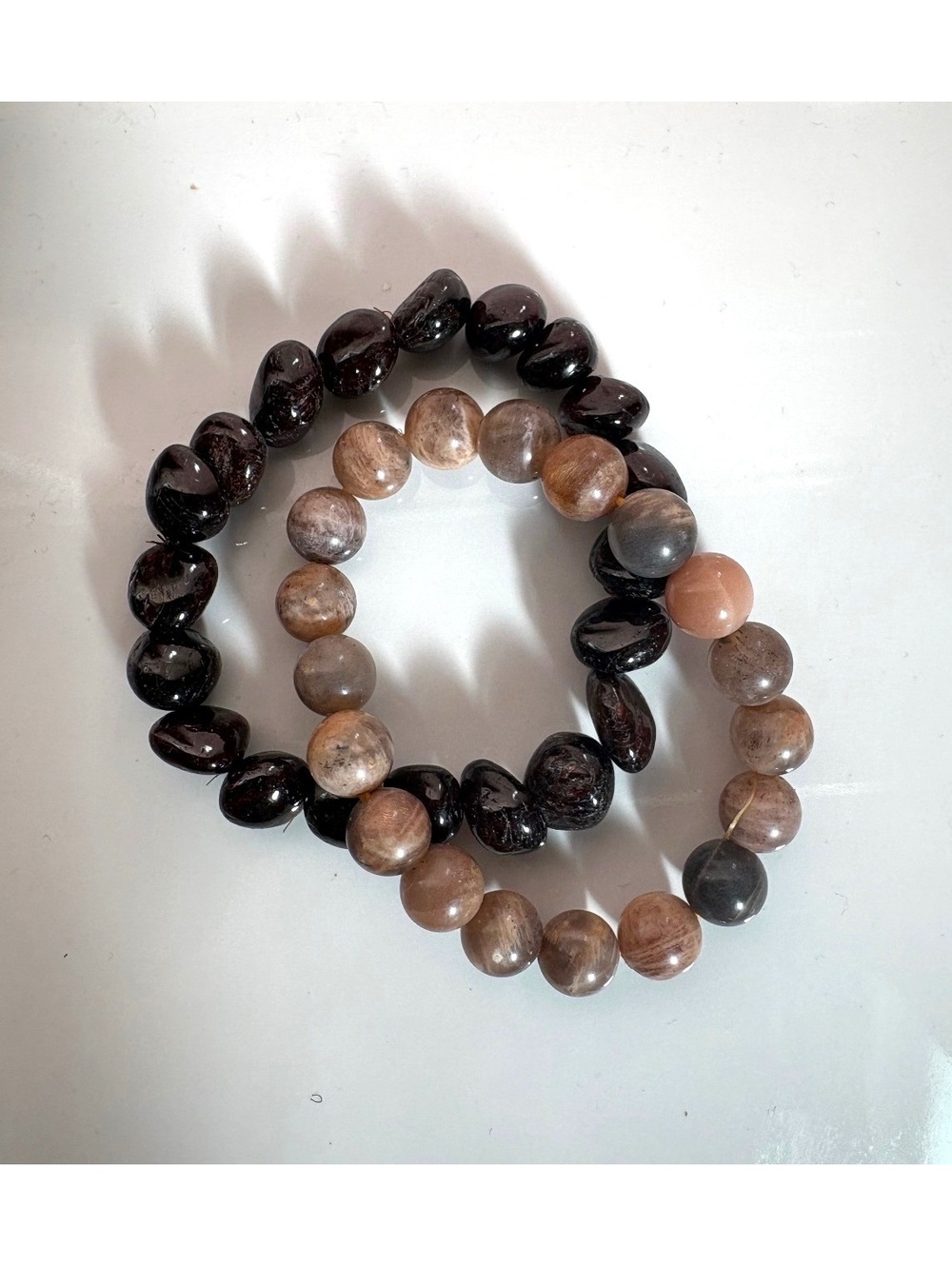 Set of 2 Crystal Stretch Bracelets for Health and Protection